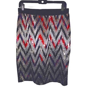 🆕 Cato Sequins Chevron Print Skirt